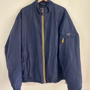 Abercrombie & Fitch Gym Issue Mens Jacket SZL Blue Yellow Windbreaker